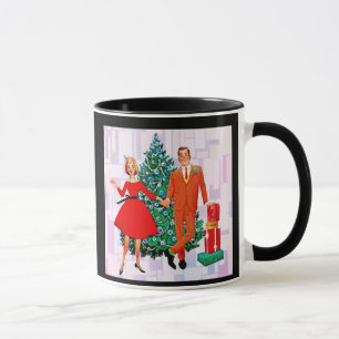 Taza NAVIDADES de RETRO COUPLE 1950 COFFEE MUG