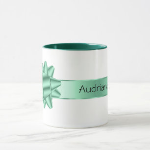 Taza Navidades de Sage Green Ribbon Bow