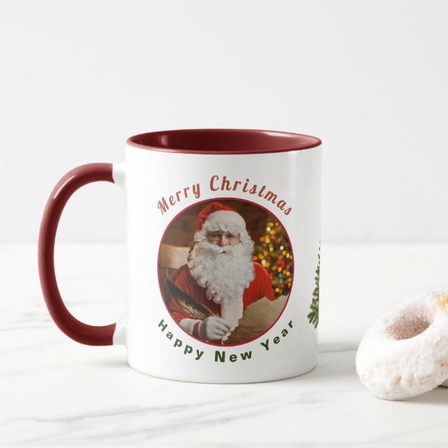 Taza Navidades de Santa Claus de época personalizan el  (Con donut)