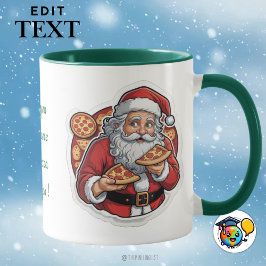 Taza Navidades de Santa Pizza Fiestas Mug editable