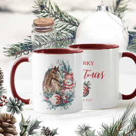 Taza Navidades de snowman acuarela elegante