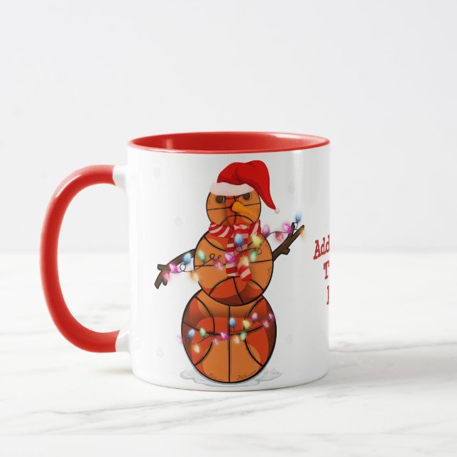 Taza Navidades de snowman de baloncesto con navidades l (Izquierda)