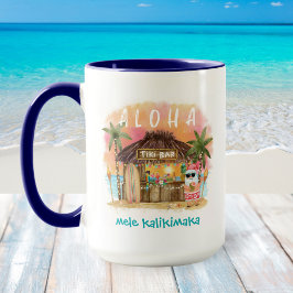 Taza Navidades de Tiki Beach Santa Mele Kalikimaka