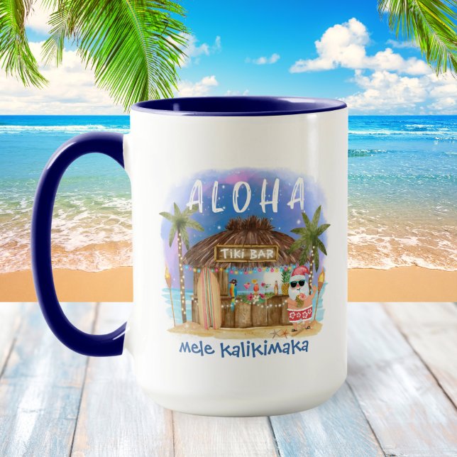 Taza Navidades de Tiki Beach Santa Mele Kalikimaka (Subido por el creador)