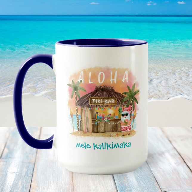 Taza Navidades de Tiki Beach Santa Mele Kalikimaka (Subido por el creador)