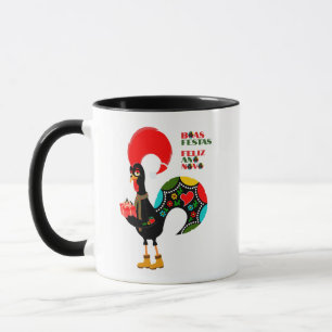 Taza Navidades de tipografía mínima Saludos portugueses