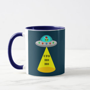 Taza Navidades de UFO Ho Ho Alien volador