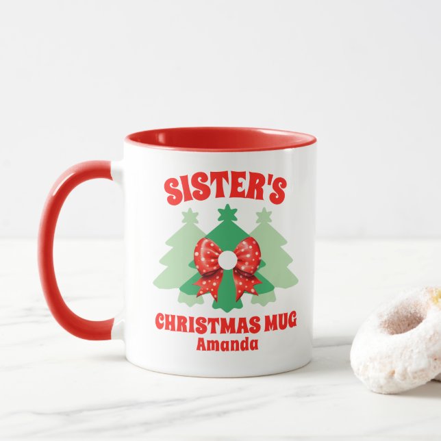 Taza Navidades de una hermana personalizada (Con donut)