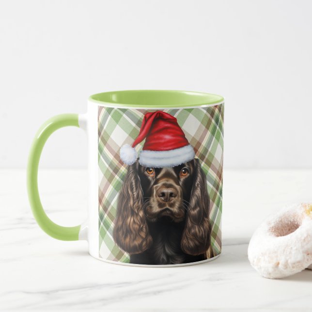 Taza Navidades de vacaciones de Cocker Pardo España San (Con donut)