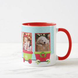 Taza Navidades de vacaciones en tren fotográfico Santa 