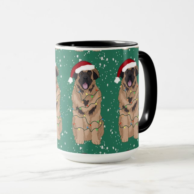 Taza Navidades de vacaciones Leonberger (Anverso derecho)