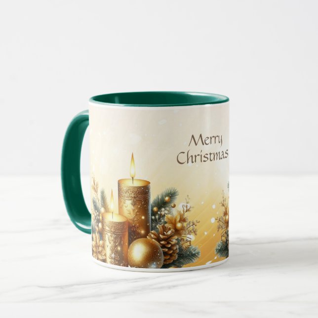 Taza Navidades de Velas Doradas (Anverso izquierdo)