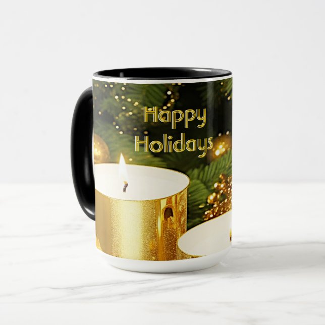Taza Navidades de Velas Doradas (Anverso izquierdo)