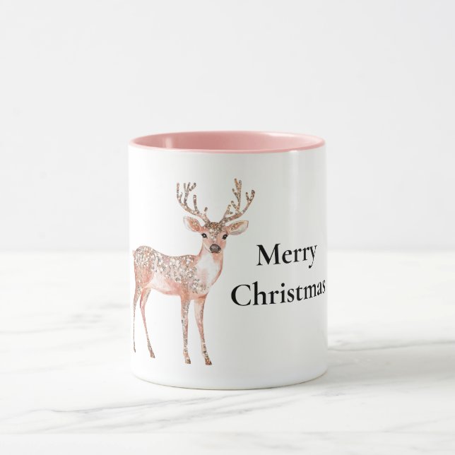 Taza Navidades de venado rosado de Rubor (Centro)