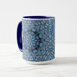 Taza Navidades decorativos azules marea