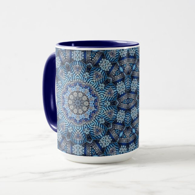 Taza Navidades decorativos azules marea (Anverso izquierdo)