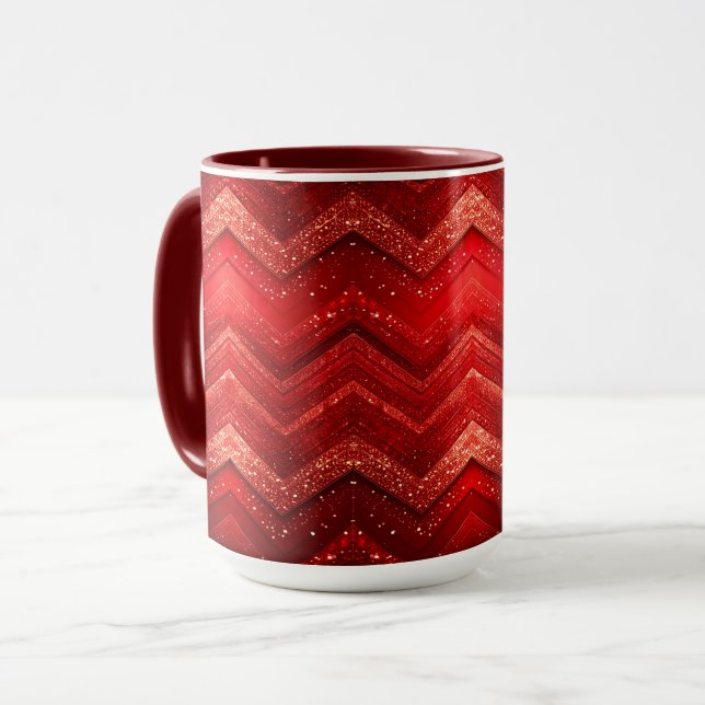 Taza Navidades decorativos rojos Purpurina Holiday Mug (Anverso izquierdo)