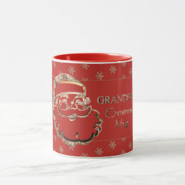 Taza Navidades del abuelo Mug Cute Santa Red Gold Elega