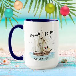 Taza Navidades del Capitán del Buque Santa Pirate Ho