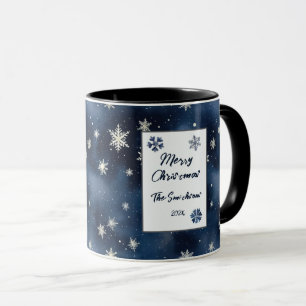 Taza Navidades del cielo de la noche de los copos de ni
