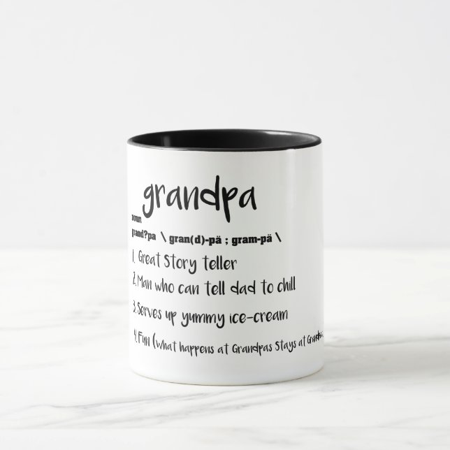 Taza navidades del día del abuelo genial (Centro)