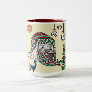 Taza Navidades del Papá Noel Nórdico Vintage Rustic