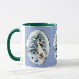 Taza Navidades del Pastor Alemán Blanco