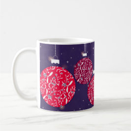 Taza Navidades destellan barro de amor rojo/azul