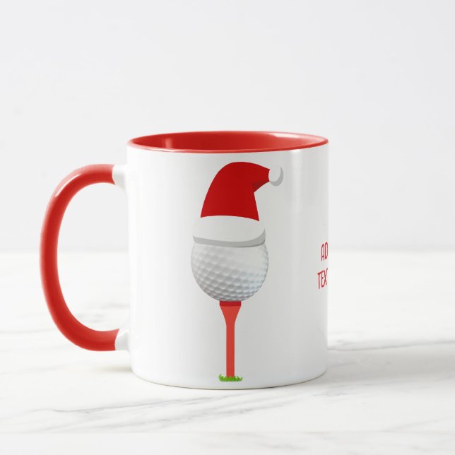 Taza Navidades divertidos de golf Holiday Golf Ball Red (Izquierda)