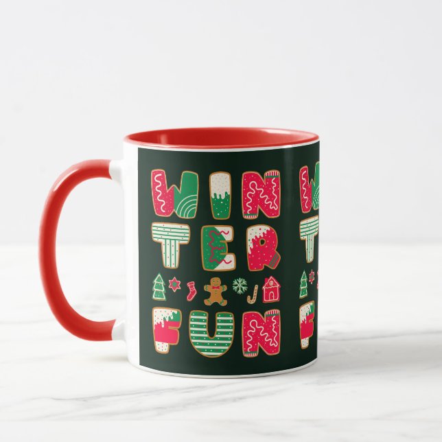Taza Navidades divertidos de invierno celebran el feria (Izquierda)