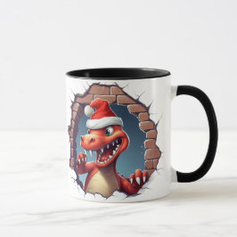 Taza Navidades divertidos Dino Crackearon el café clási