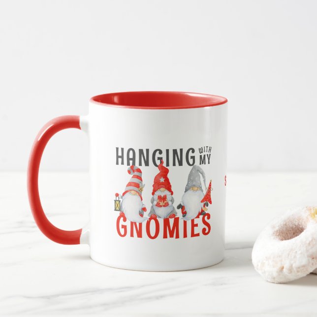 Taza Navidades divertidos ganan vacaciones personalizad (Con donut)