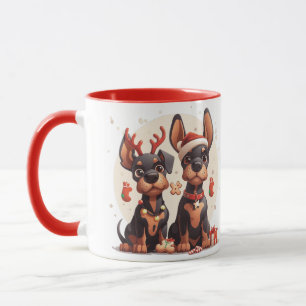 Taza Navidades Dobermann Dogs