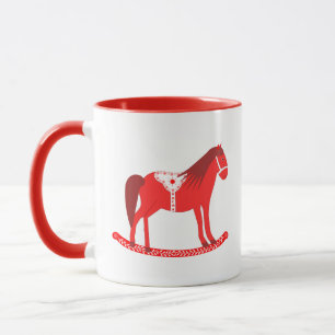 Taza Navidades escandinavos rodando caballo