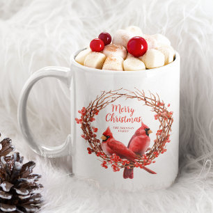 Taza Navidades escribieron el cardenal rojo festivo