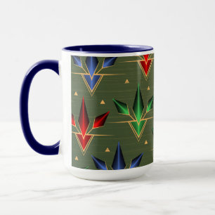 Taza Navidades Estrellas Colores Primarios Negros