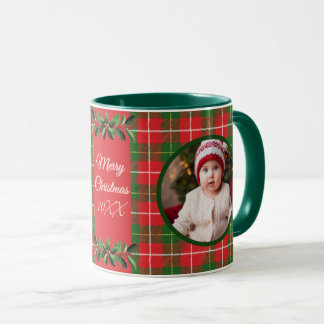 Taza Navidades familiares personalizados rojos, verdes