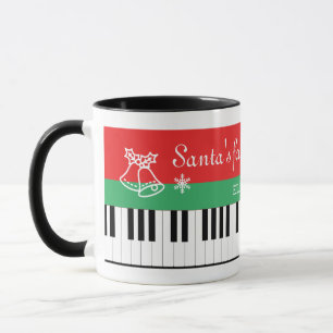 Taza Navidades favoritos de Pianista Piano Key Bell