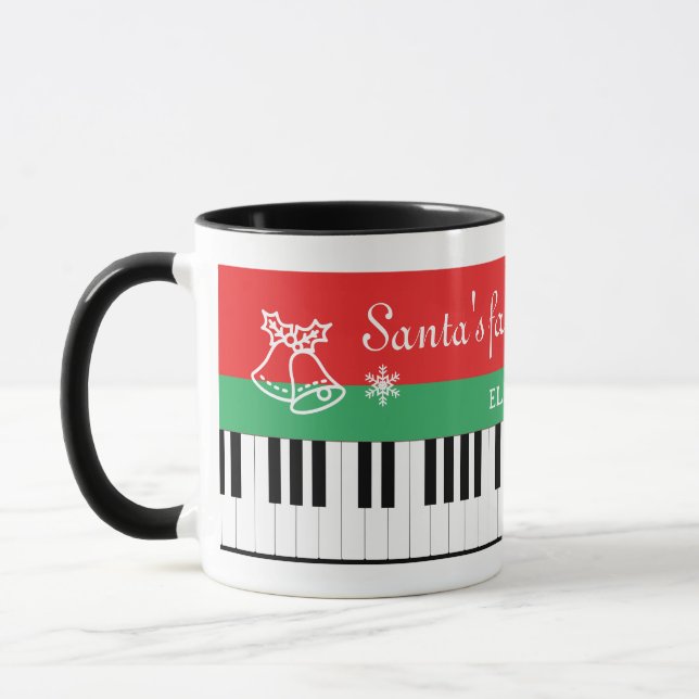 Taza Navidades favoritos de Pianista Piano Key Bell (Izquierda)