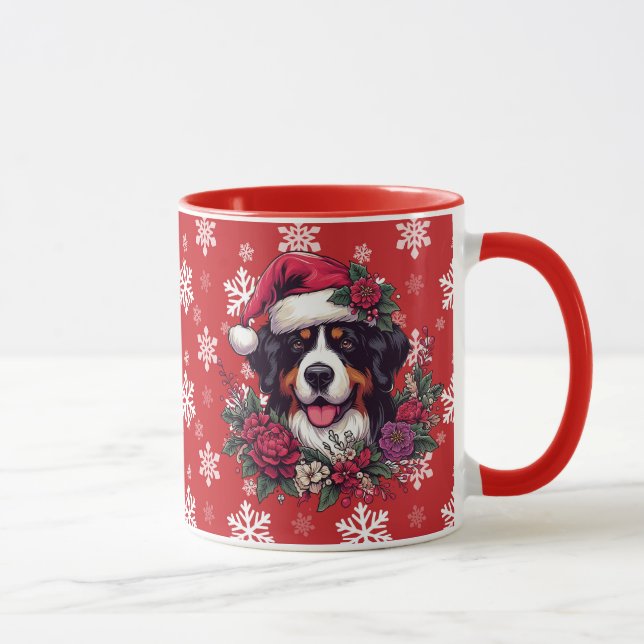 Taza Navidades felices Bernese Mountain Dog Santa Hat (Derecha)