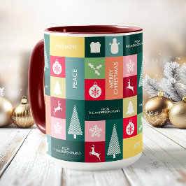 Taza Navidades Felices Fiestas Nombre de la Familia Mod