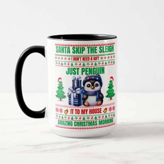 Taza Navidades Feliz Navidad Por Pingüino Regalo (Izquierda)