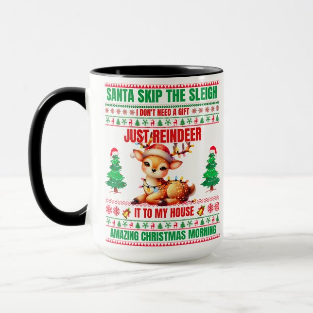 Taza Navidades Feliz Navidad Por Regalo De Renos (Izquierda)