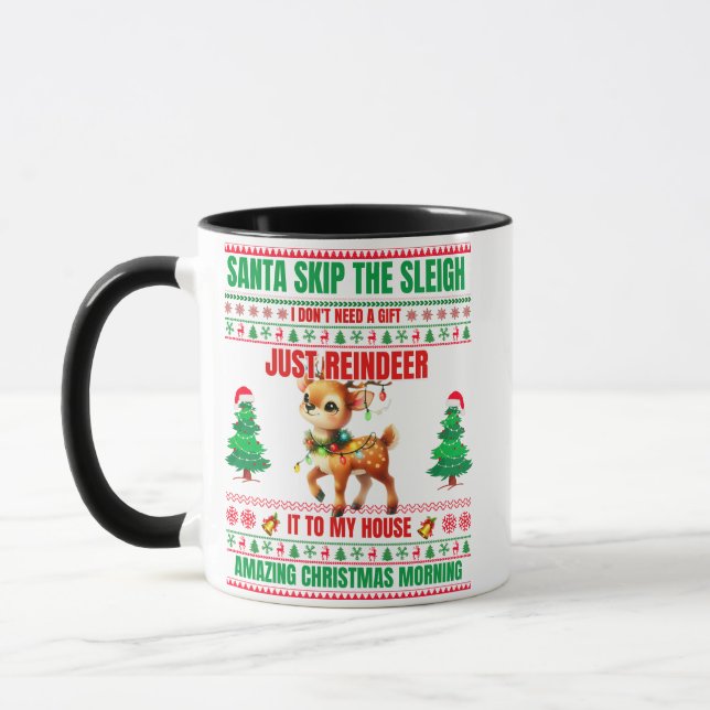 Taza Navidades Feliz Navidad Por Regalo De Renos (Izquierda)