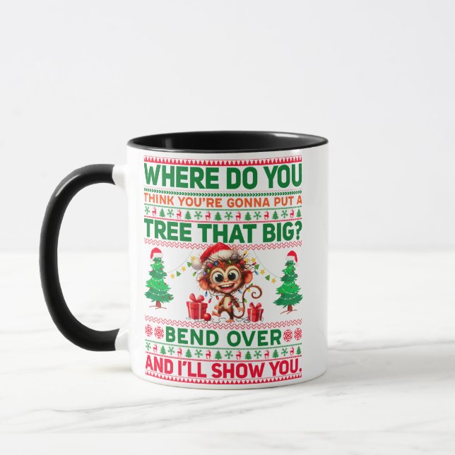 Taza Navidades Feliz Navidad Por Un Mono Regalo (Izquierda)