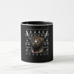 Taza Navidades feos en la vaca Highland