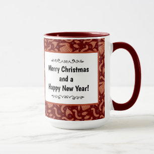 Taza Navidades feos Gorra suéter bufanda Blanco rojo