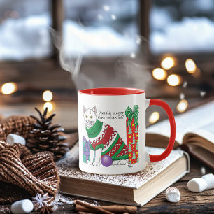 Taza Navidades feos sudan un gato gracioso