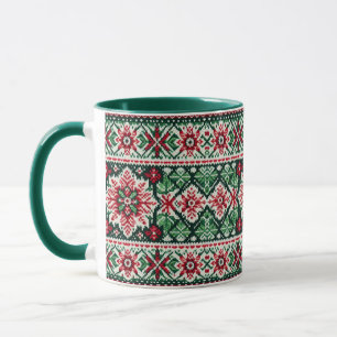 Taza Navidades/Feria de invierno isla roja y verde