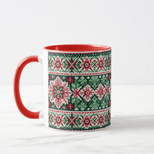 Taza Navidades/Feria de invierno isla roja y verde